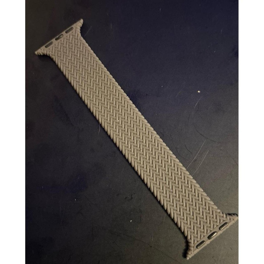 NEW Brown Woven Solo Loop Silicone Stretch Band for Apple Watch 42/44/45mm, 5.5"